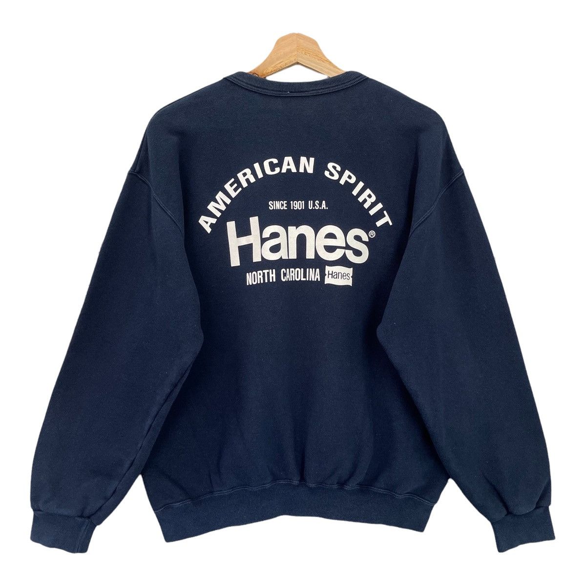 Hanes Vintage 90s Hanes Big Logo Crewneck Sweatshirt Size M Size US M / EU 48-50 / 2 - 1 Thumbnail