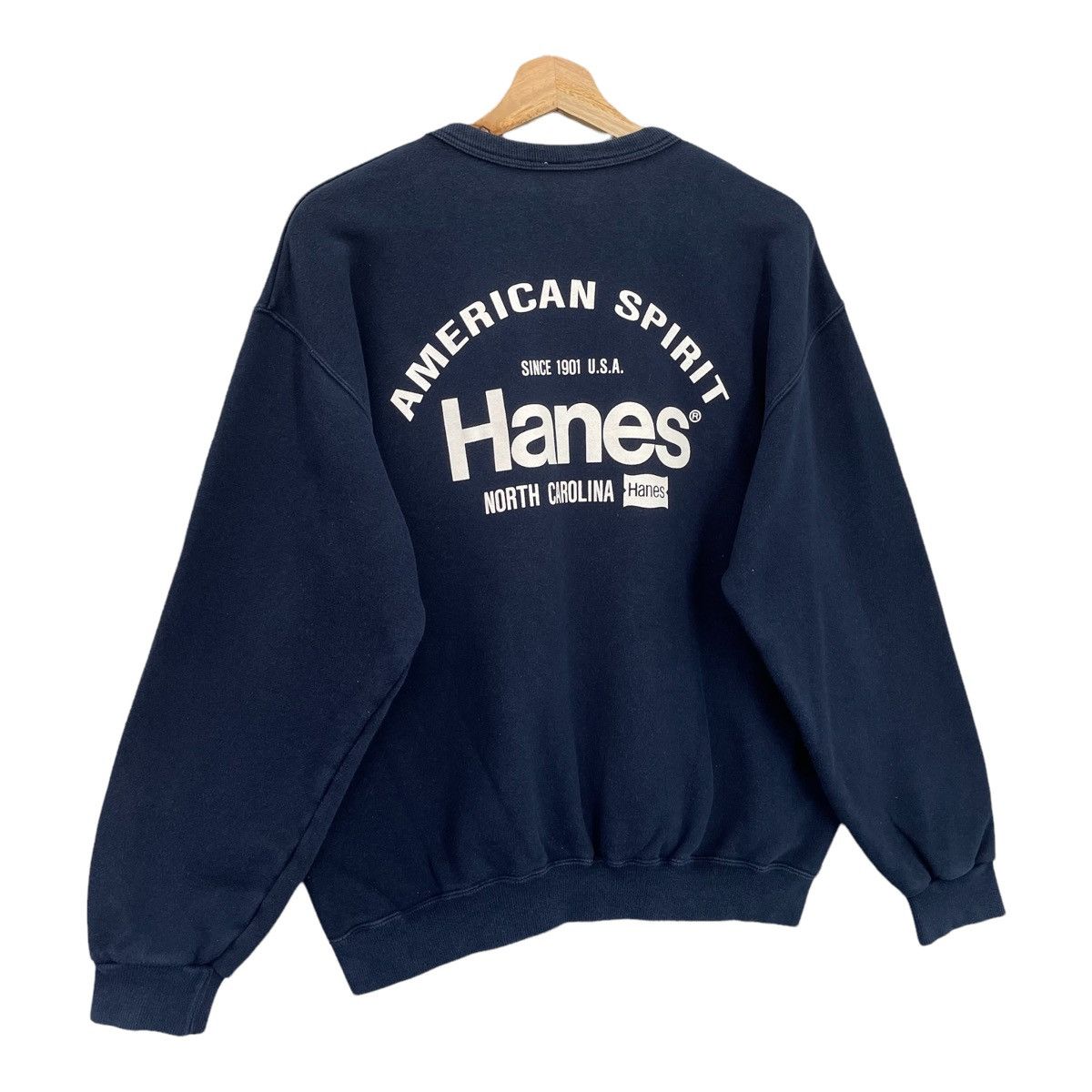 Hanes Vintage 90s Hanes Big Logo Crewneck Sweatshirt Size M Size US M / EU 48-50 / 2 - 2 Thumbnail