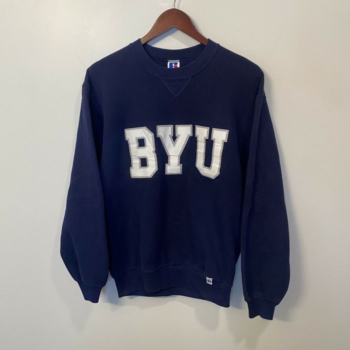 Vintage Vintage 90s Russell Athletic BYU Spellout Hoodie Sweatshirt ...