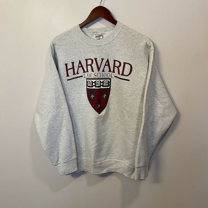 Vintage Vintage 90s Harvard Law School Crewneck Sweatshirt Grey | Grailed