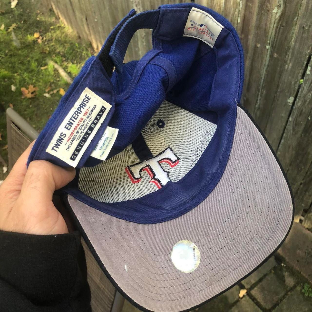 MLB 90s Vintage Texas Rangers Velcro Hat Strap back mlb baseball Size ONE SIZE - 3 Thumbnail