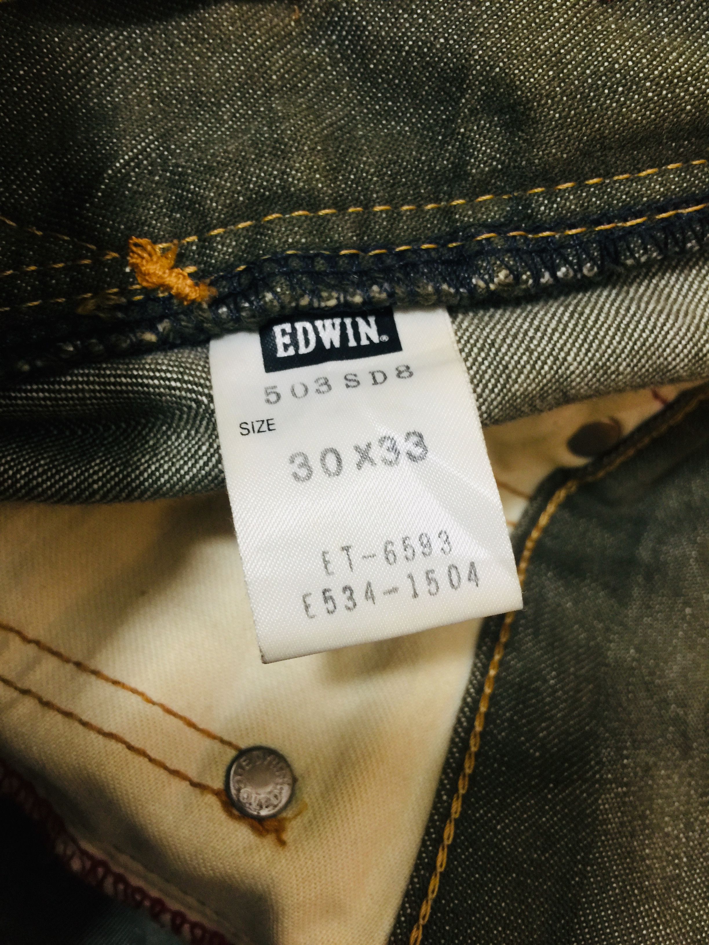 Japanese Brand Vintage Edwin Distressed Denim Travis Scott Fashion Style Size US 33 - 12 Thumbnail