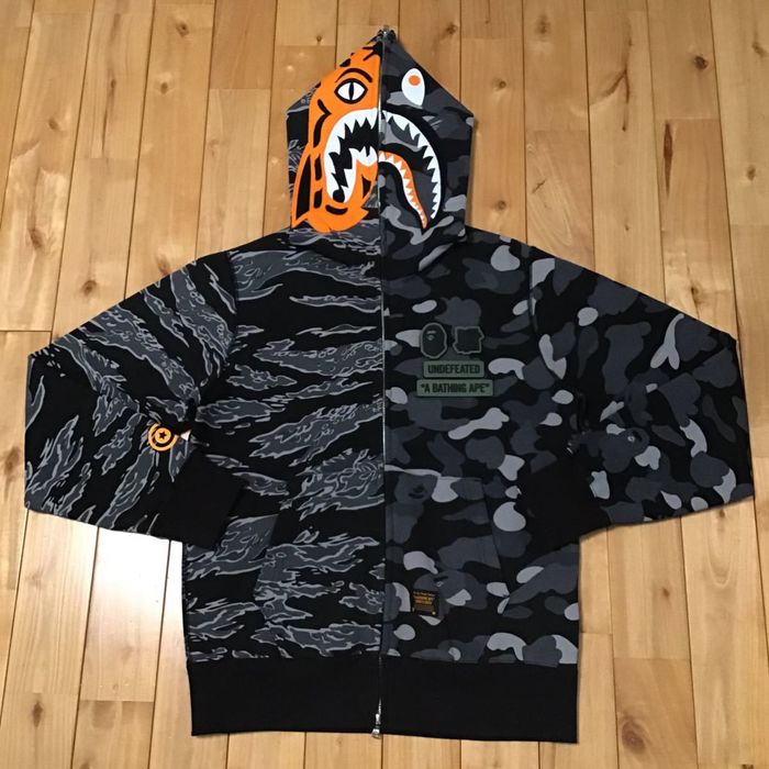 Bape BAPE undefeated Tiger Shark full zip hoodie Grailed