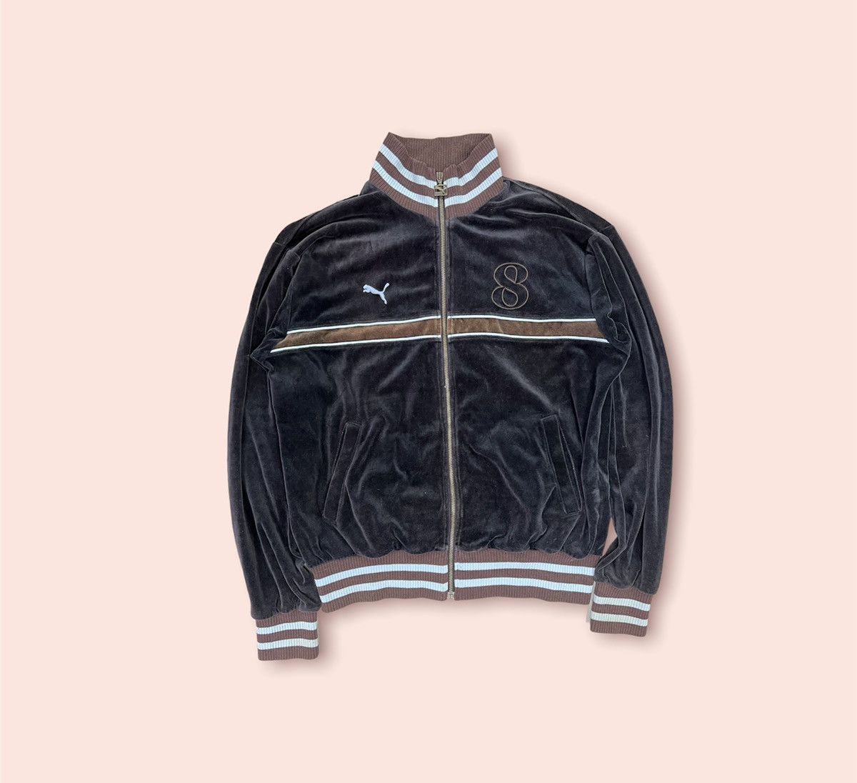 Puma × Vintage VINTAGE PUMA VELVET ZIPPER JACKET Size US L / EU 52-54 / 3 - 7 Thumbnail