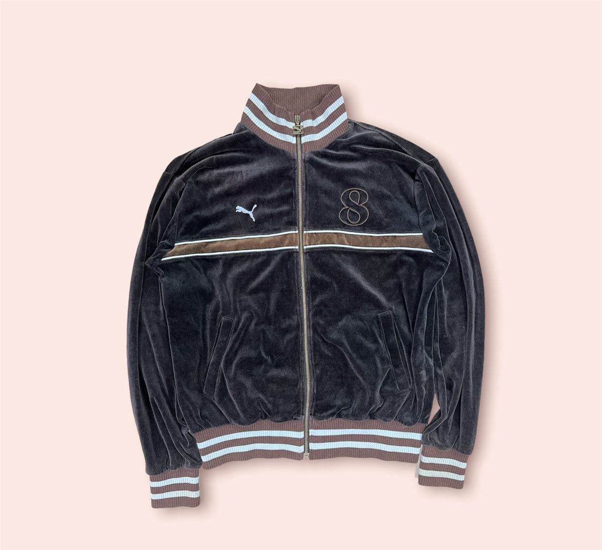 Puma × Vintage VINTAGE PUMA VELVET ZIPPER JACKET Size US L / EU 52-54 / 3 - 8 Thumbnail