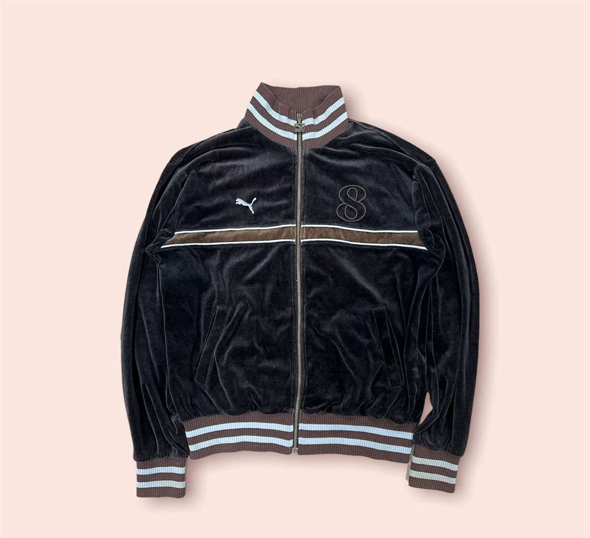 Puma × Vintage VINTAGE PUMA VELVET ZIPPER JACKET Size US L / EU 52-54 / 3 - 2 Thumbnail