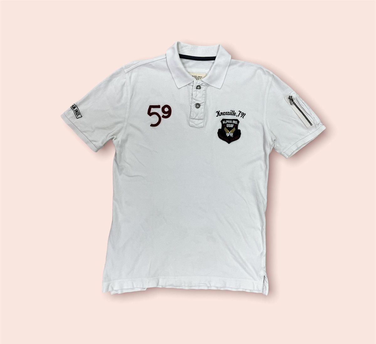 Alpha Industries × Aviator Nation × Vintage RARE VINTAGE ALPHA INDUSTRIES POLO SHIRT Size US XL / EU 56 / 4 - 7 Thumbnail