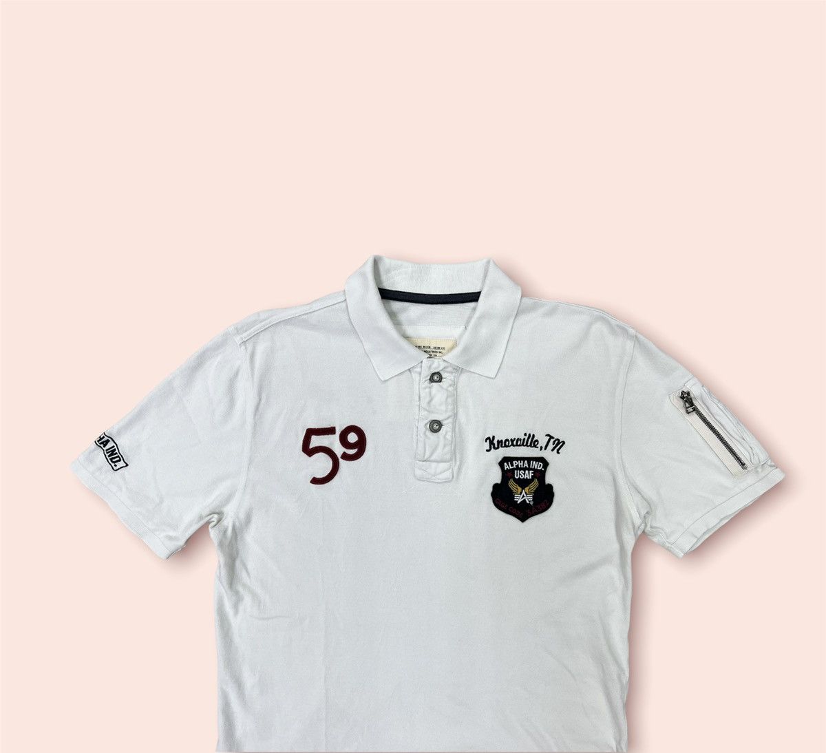 Alpha Industries × Aviator Nation × Vintage RARE VINTAGE ALPHA INDUSTRIES POLO SHIRT Size US XL / EU 56 / 4 - 4 Thumbnail