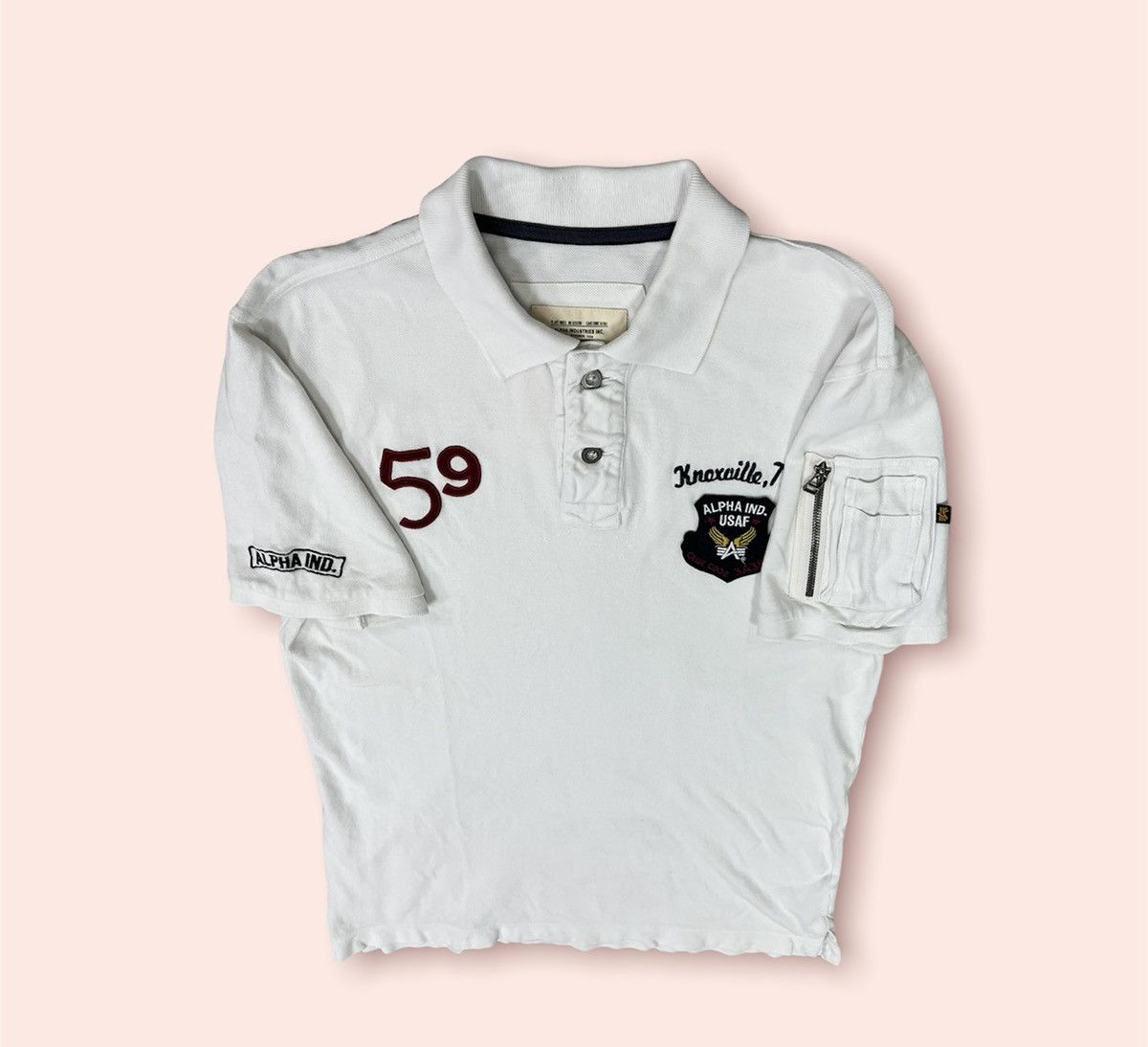 Alpha Industries × Aviator Nation × Vintage RARE VINTAGE ALPHA INDUSTRIES POLO SHIRT Size US XL / EU 56 / 4 - 10 Thumbnail