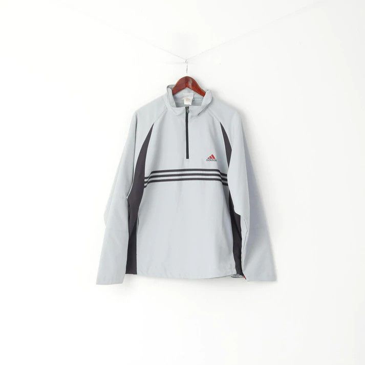 Adidas × Vintage Adidas Men 42/44 L Jacket Grey Pullover Vintage 4753 Size US L / EU 52-54 / 3 - 1 Thumbnail