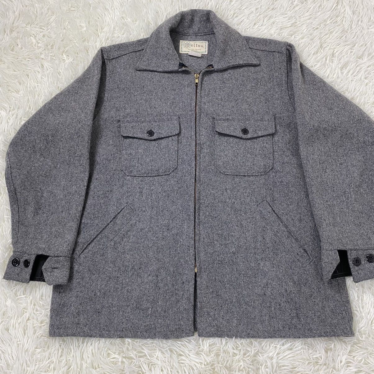 Vintage NICE DESIGN MELTON OUTWEAR WOOL WORKER STYLE JACKET Size US M / EU 48-50 / 2 - 4 Thumbnail