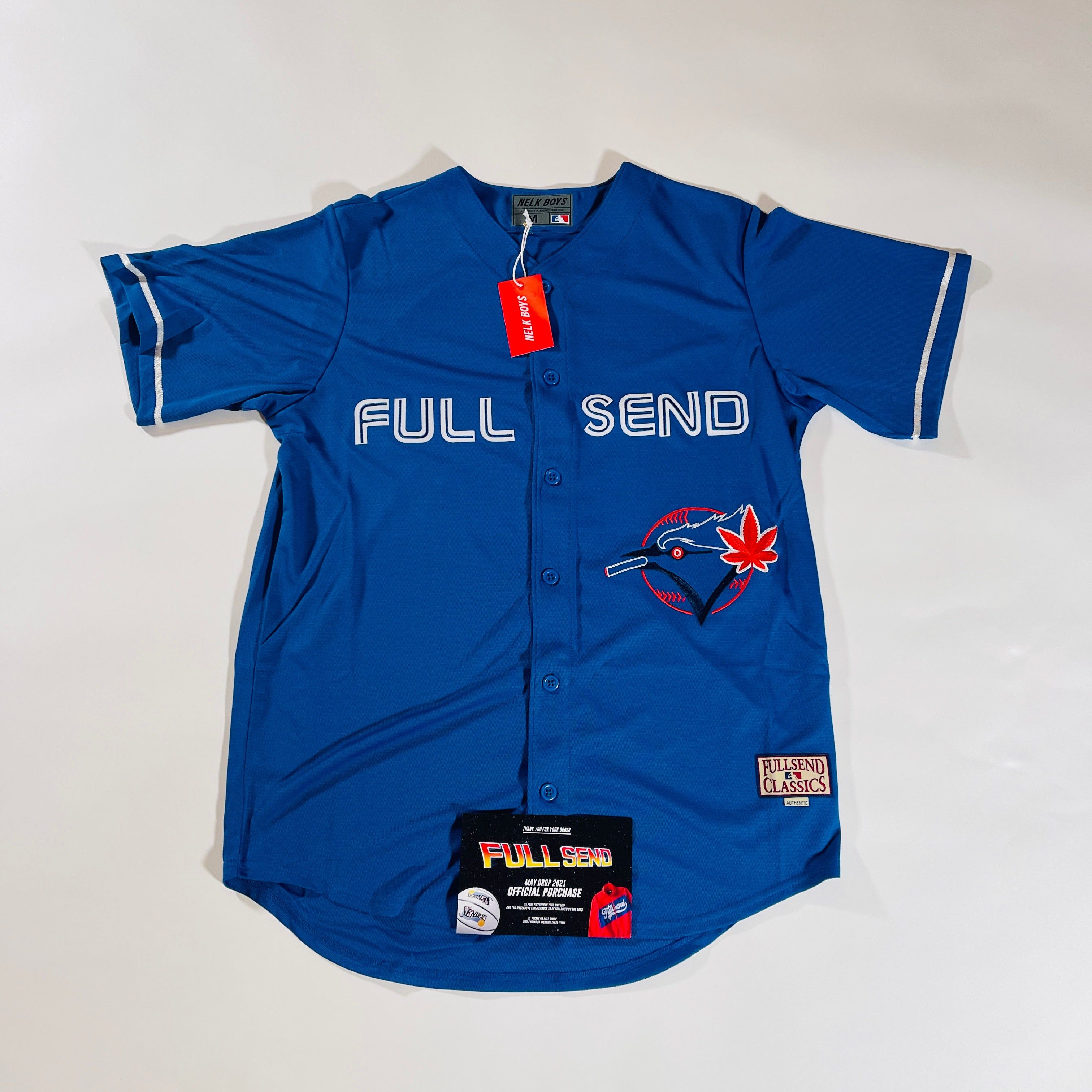 Full Send *NEW* Nelk Boys Full Send Blue Jays Baseball Jersey LIMITED Size US L / EU 52-54 / 3 - 1 Thumbnail