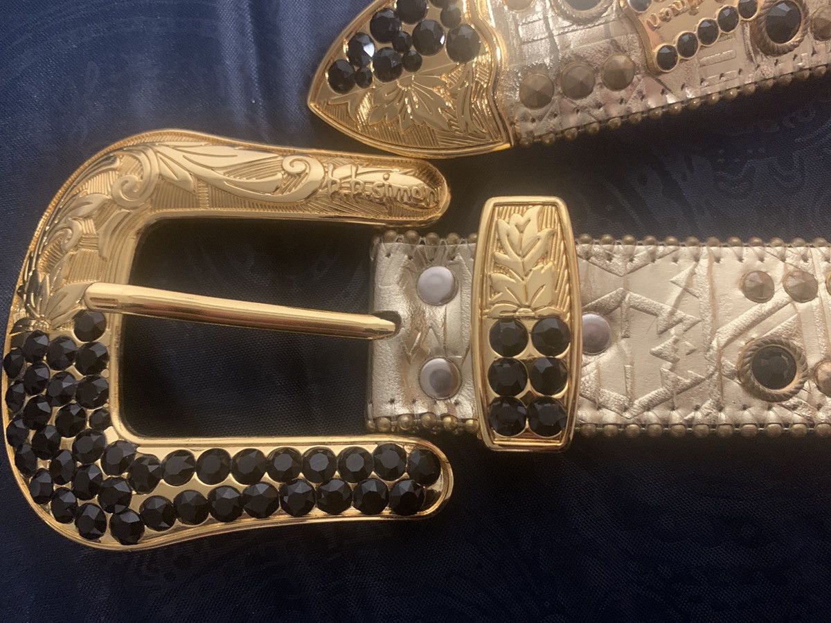B.B. Simon B.B Simon Swarvoski Studded Belt Size 34 - 3 Thumbnail
