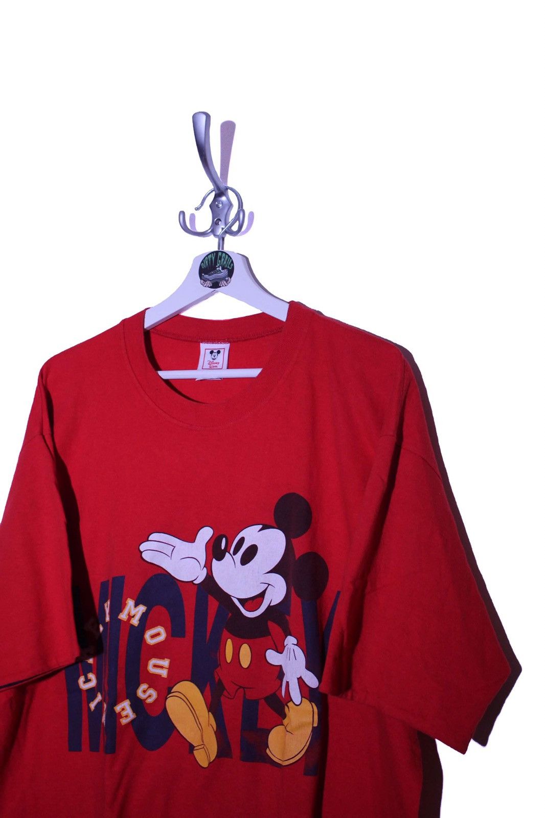 Disney × Mickey Mouse × Vintage Vintage Disney Mickey Mouse T shirt 90s retro Red Size US XL / EU 56 / 4 - 2 Thumbnail