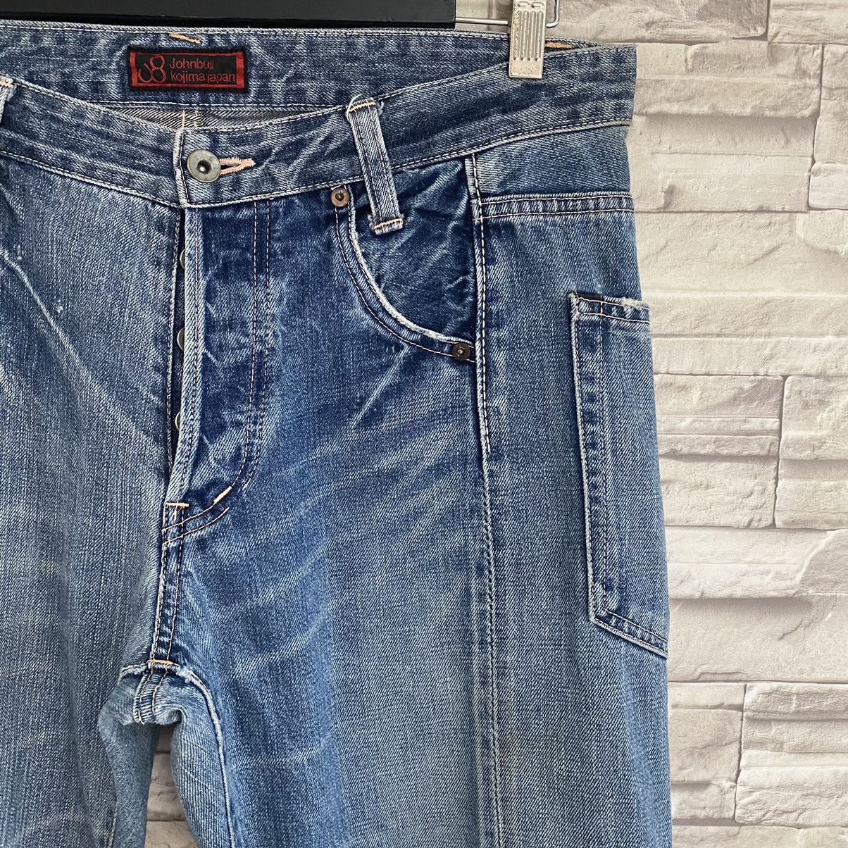 Japanese Brand Johnbull Kojima Denim Selvedge Assymetric Jeans Size US 34 / EU 50 - 7 Thumbnail