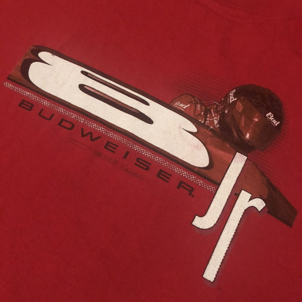 NASCAR Vintage 2000s NASCAR Dale Earnhardt JR Budweiser Graphic Tee Size US XL / EU 56 / 4 - 4 Thumbnail