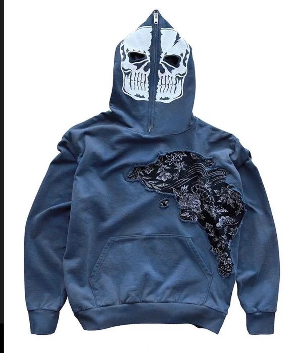 Warren Lotas Warren Lotas Indigo Skull Hoody | Grailed