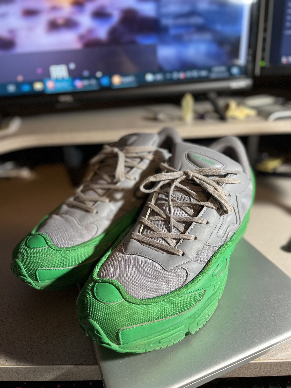 Adidas Raf Simons Raf Simons x Ozweego Green and Grey Grailed