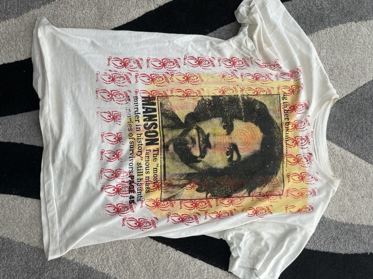 Vintage CHARLES MANSON T-SHIRT Size US L / EU 52-54 / 3 - 2 Thumbnail
