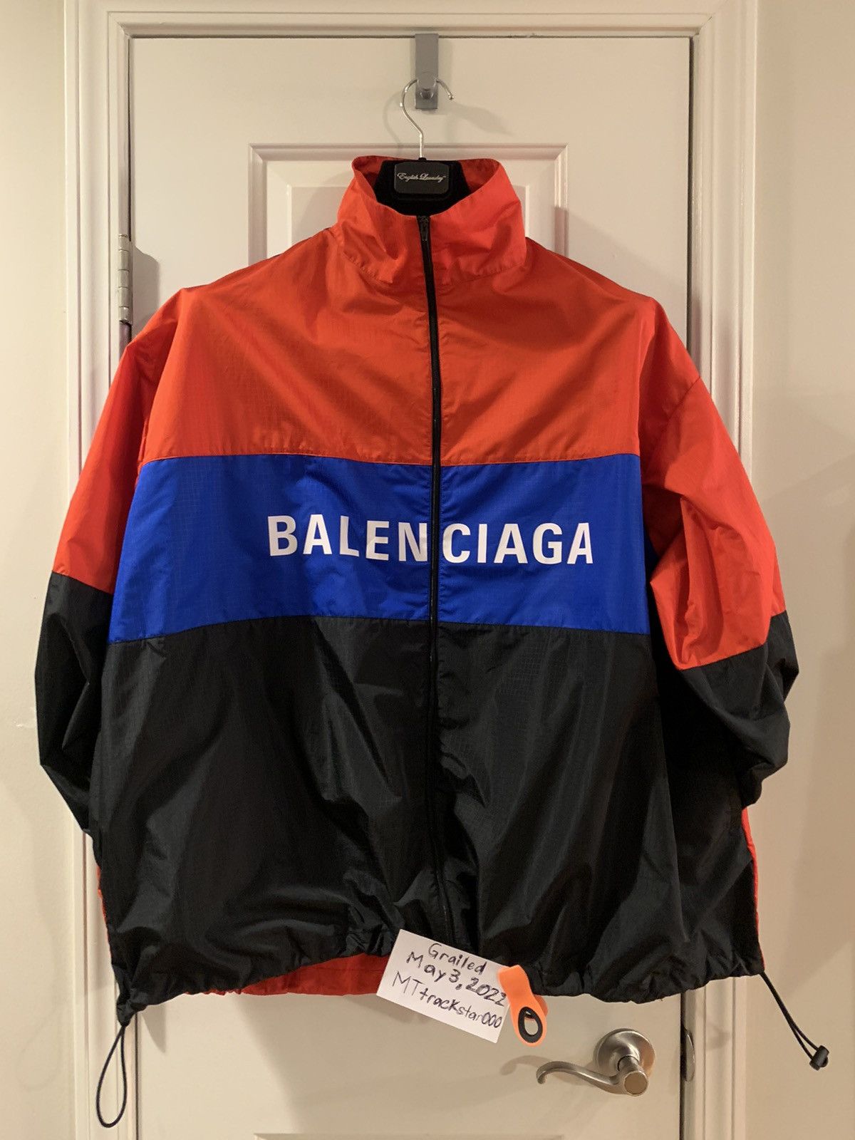 Balenciaga Balenciaga Color Block Logo Printed Windbreaker Jacket
