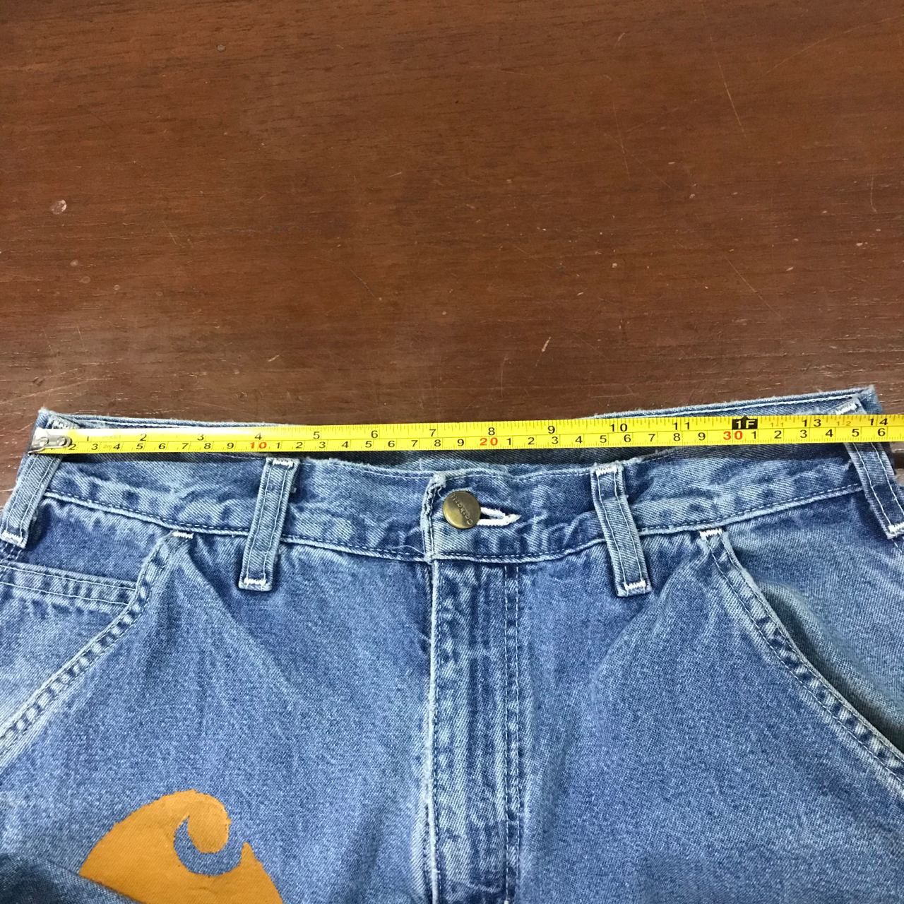 Carhartt × Vintage 💣CARHATT CARPENTER Workwear Custom Multi Logo Denim Jeans Size US 31 - 10 Thumbnail