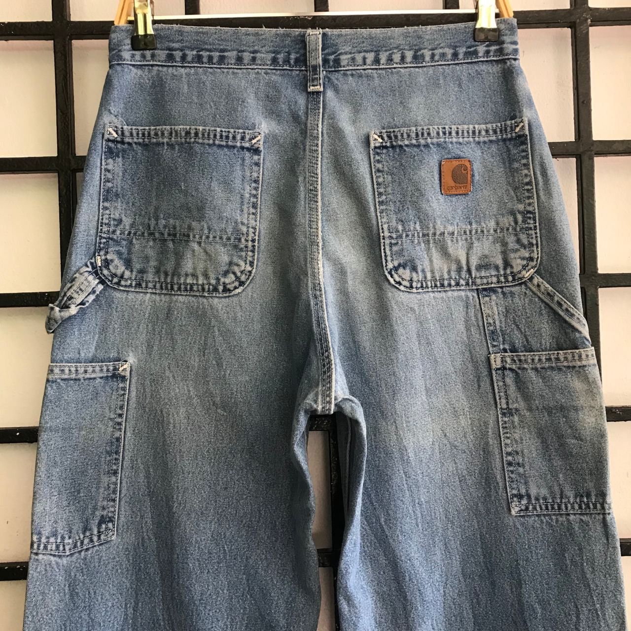 Carhartt × Vintage 💣CARHATT CARPENTER Workwear Custom Multi Logo Denim Jeans Size US 31 - 7 Thumbnail