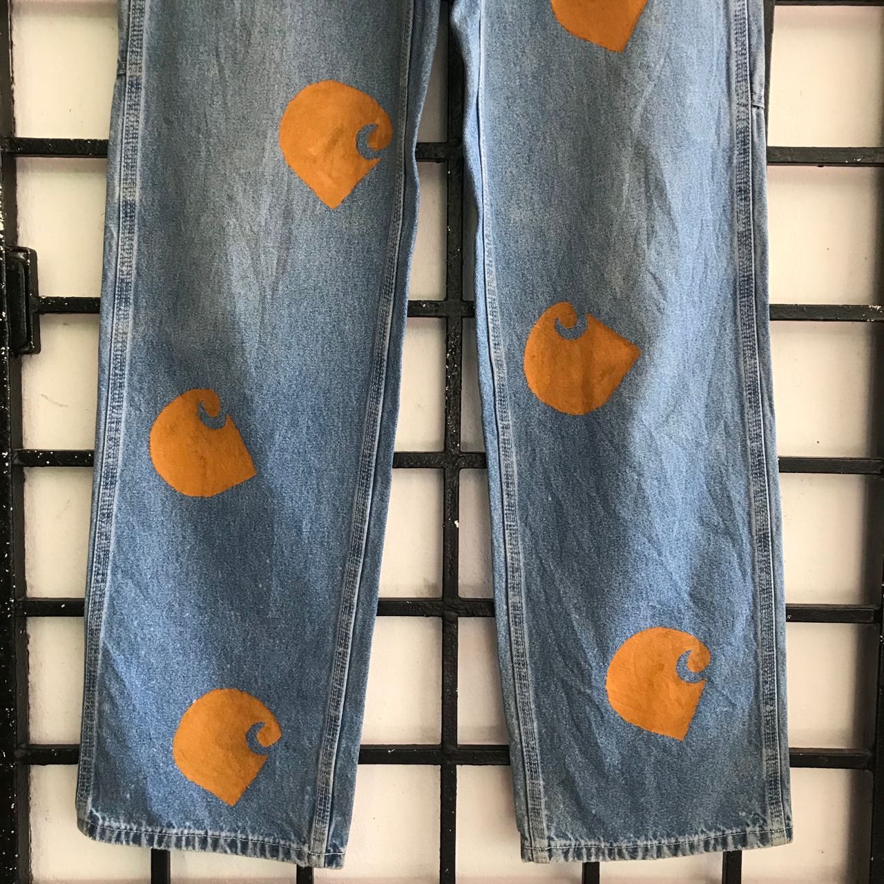 Carhartt × Vintage 💣CARHATT CARPENTER Workwear Custom Multi Logo Denim Jeans Size US 31 - 4 Thumbnail