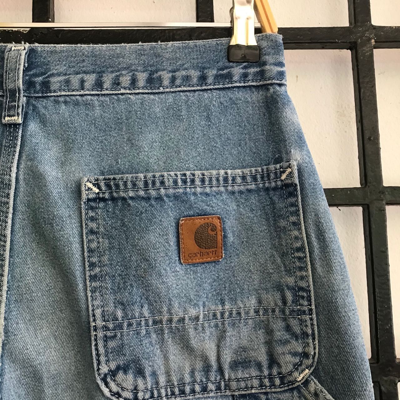 Carhartt × Vintage 💣CARHATT CARPENTER Workwear Custom Multi Logo Denim Jeans Size US 31 - 9 Thumbnail