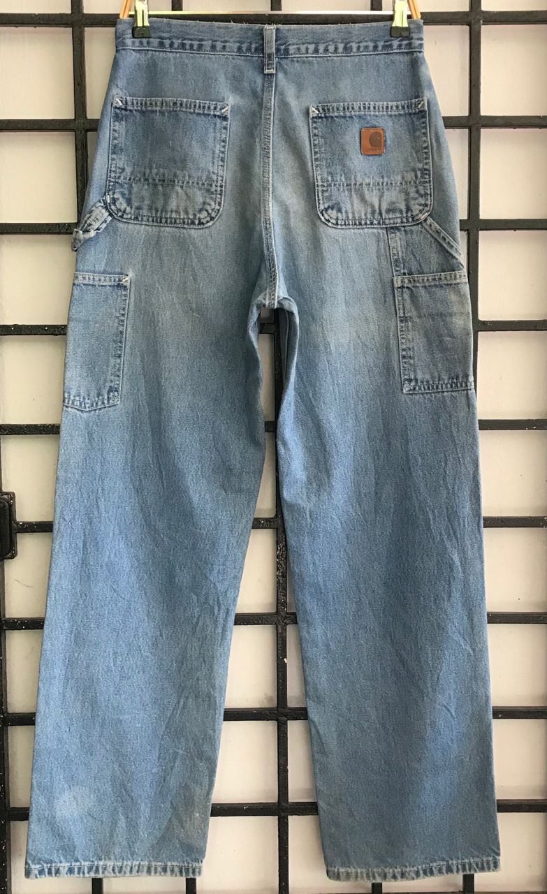 Carhartt × Vintage 💣CARHATT CARPENTER Workwear Custom Multi Logo Denim Jeans Size US 31 - 6 Thumbnail