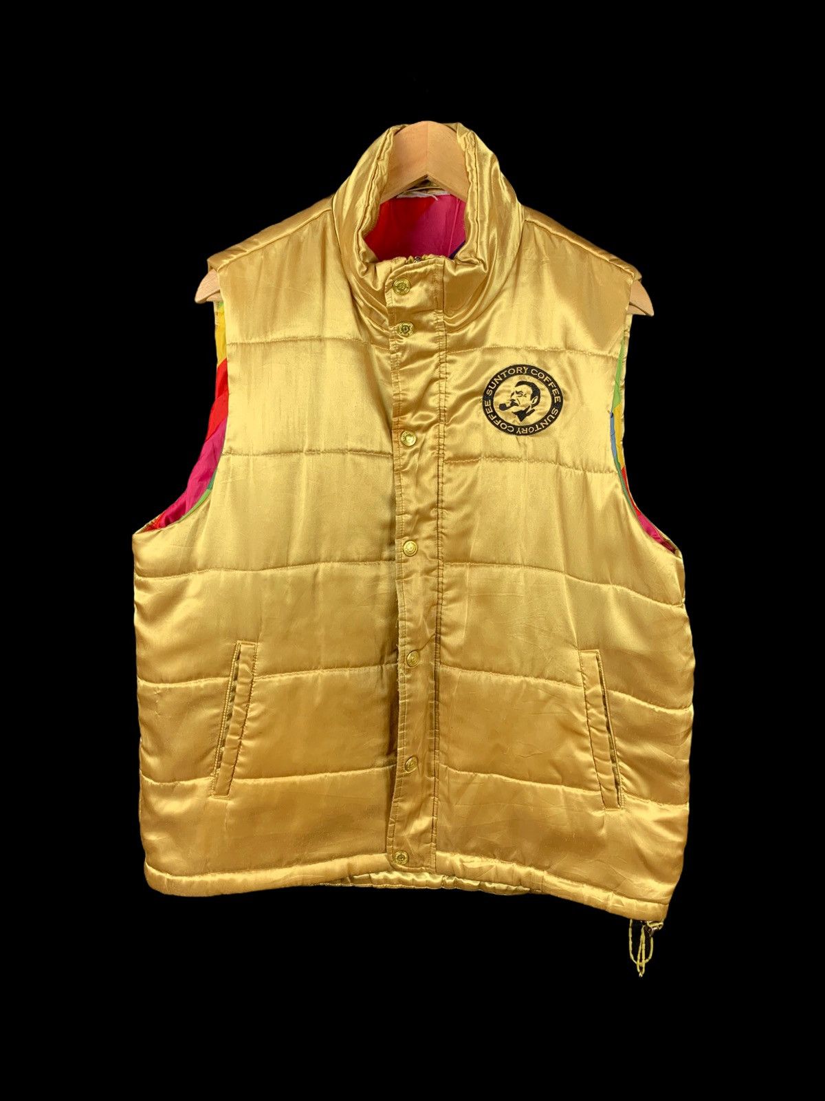 Japanese Brand Vintage Suntory Coffee Rainbow Puffer Vests Size US L / EU 52-54 / 3 - 1 Thumbnail