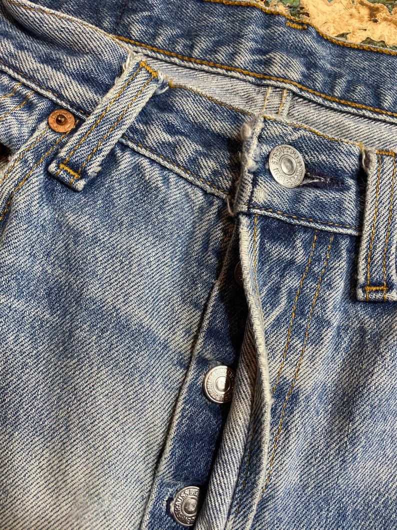 Levi's × Vintage 90's Vintage Distressed 501 Jeans Size US 33 - 2 Thumbnail