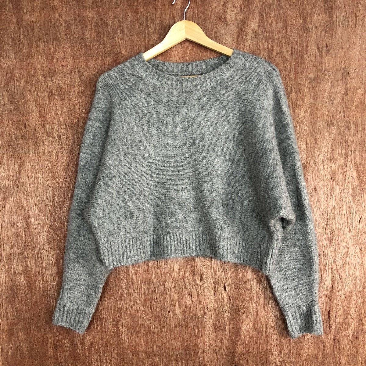 Homespun Knitwear DLL Japan Grey mohair crop top Knitwear #c626 Size US M / EU 48-50 / 2 - 1 Thumbnail