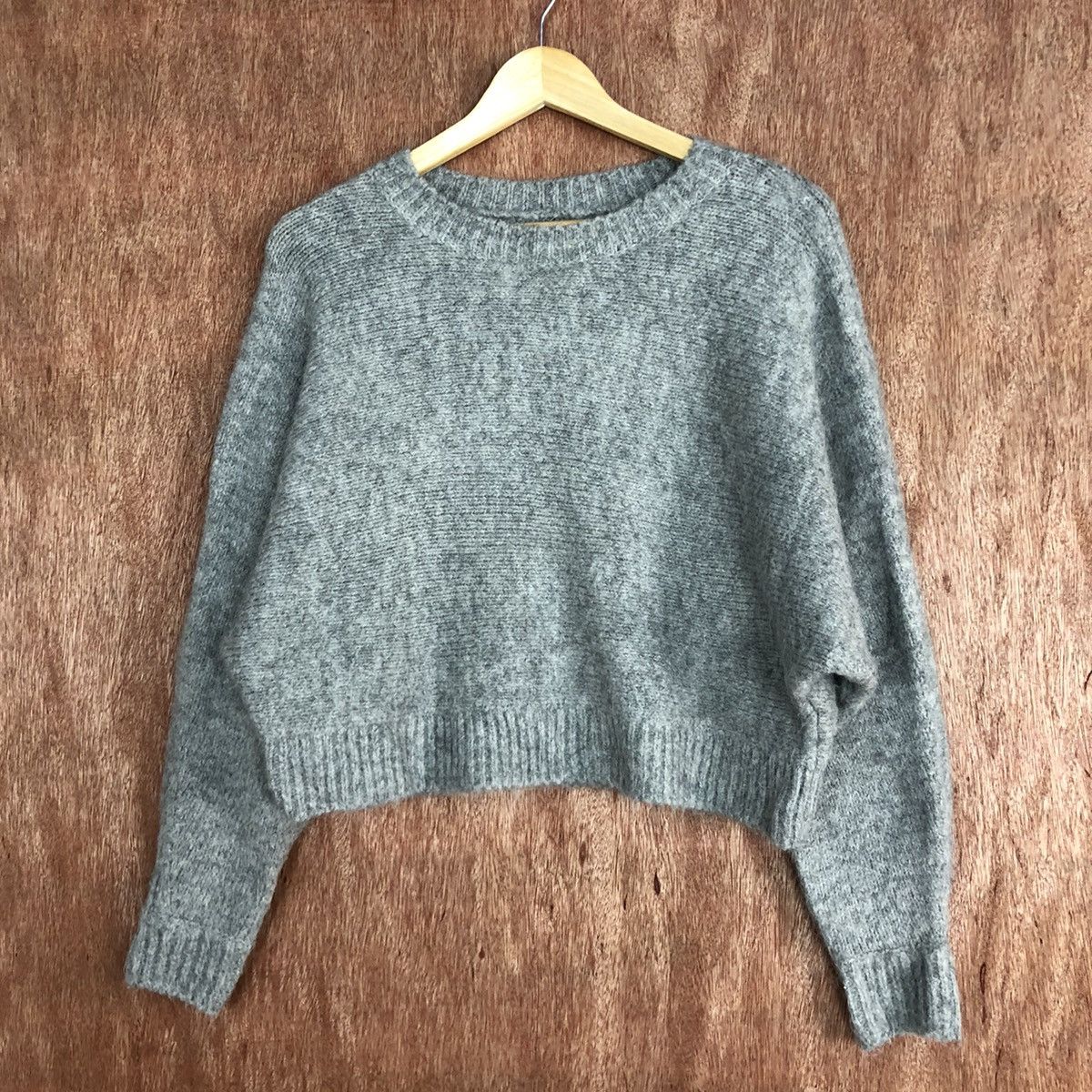 Homespun Knitwear DLL Japan Grey mohair crop top Knitwear #c626 Size US M / EU 48-50 / 2 - 3 Thumbnail