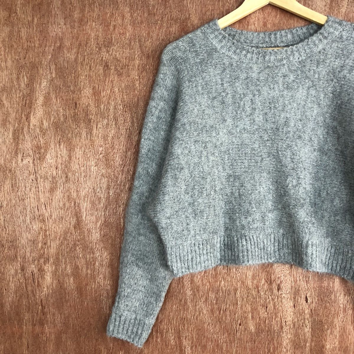 Homespun Knitwear DLL Japan Grey mohair crop top Knitwear #c626 Size US M / EU 48-50 / 2 - 7 Thumbnail
