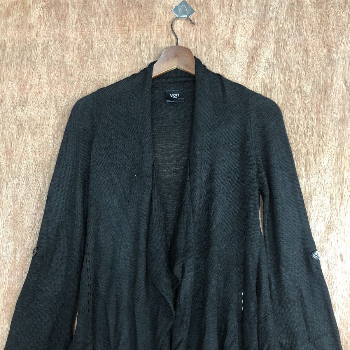Vintage Vicky Couture made in japan Black Cardigan knitwear #c599 Size US M / EU 48-50 / 2 - 2 Thumbnail