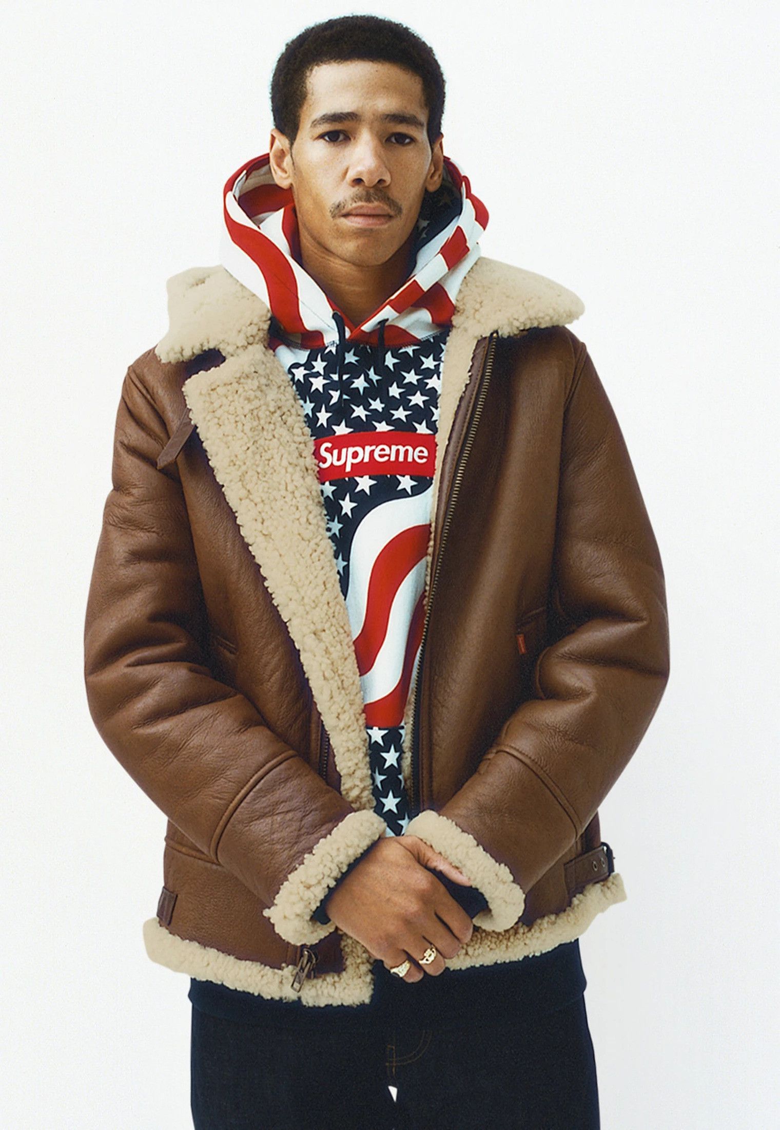Schott × Supreme Supreme x Schott B-3 Shearling Jacket Size US L / EU 52-54 / 3 - 8 Thumbnail