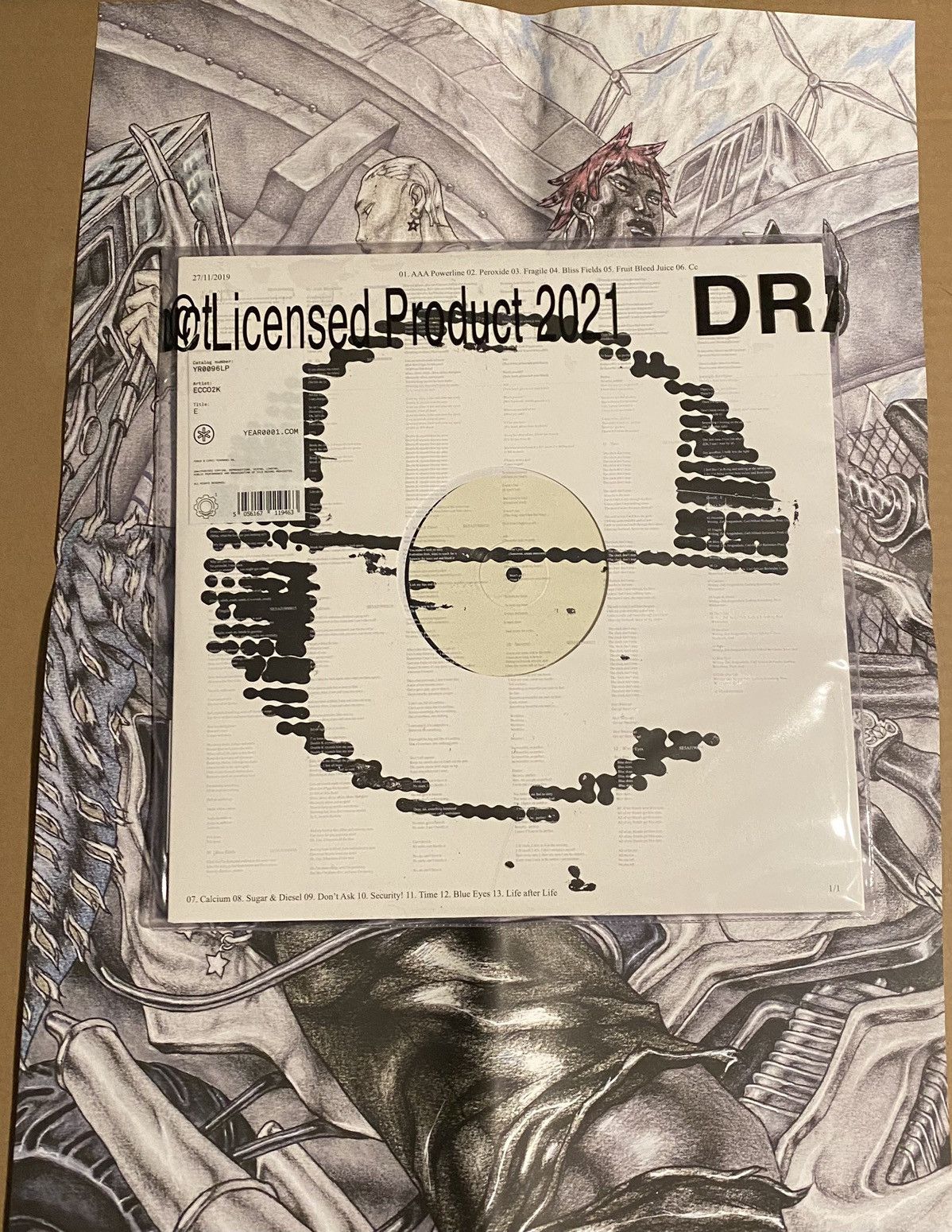 Ecco2k - PXE CD + Poster (1/2500) Drain hot Gang Bladee Ecco2k E Yung Lean Sadboys