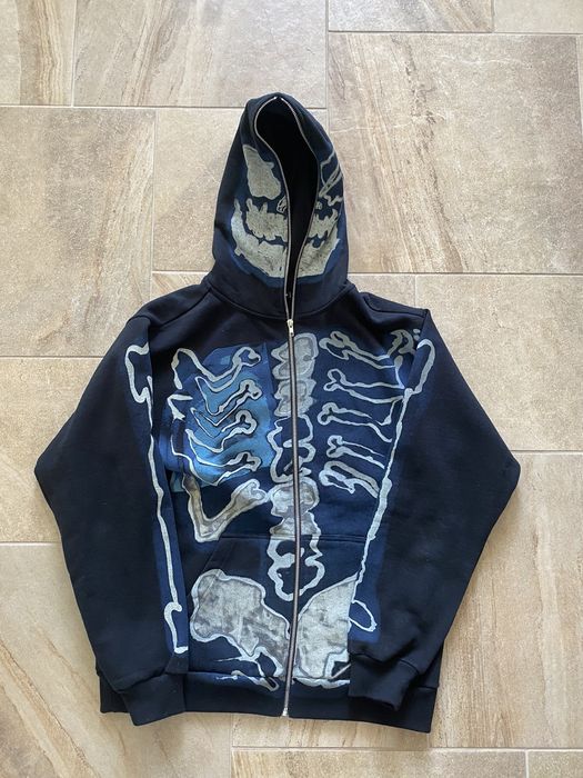 Travis Scott Cactus Jack for Fragment Skeleton Graffiti Hoodie | Grailed