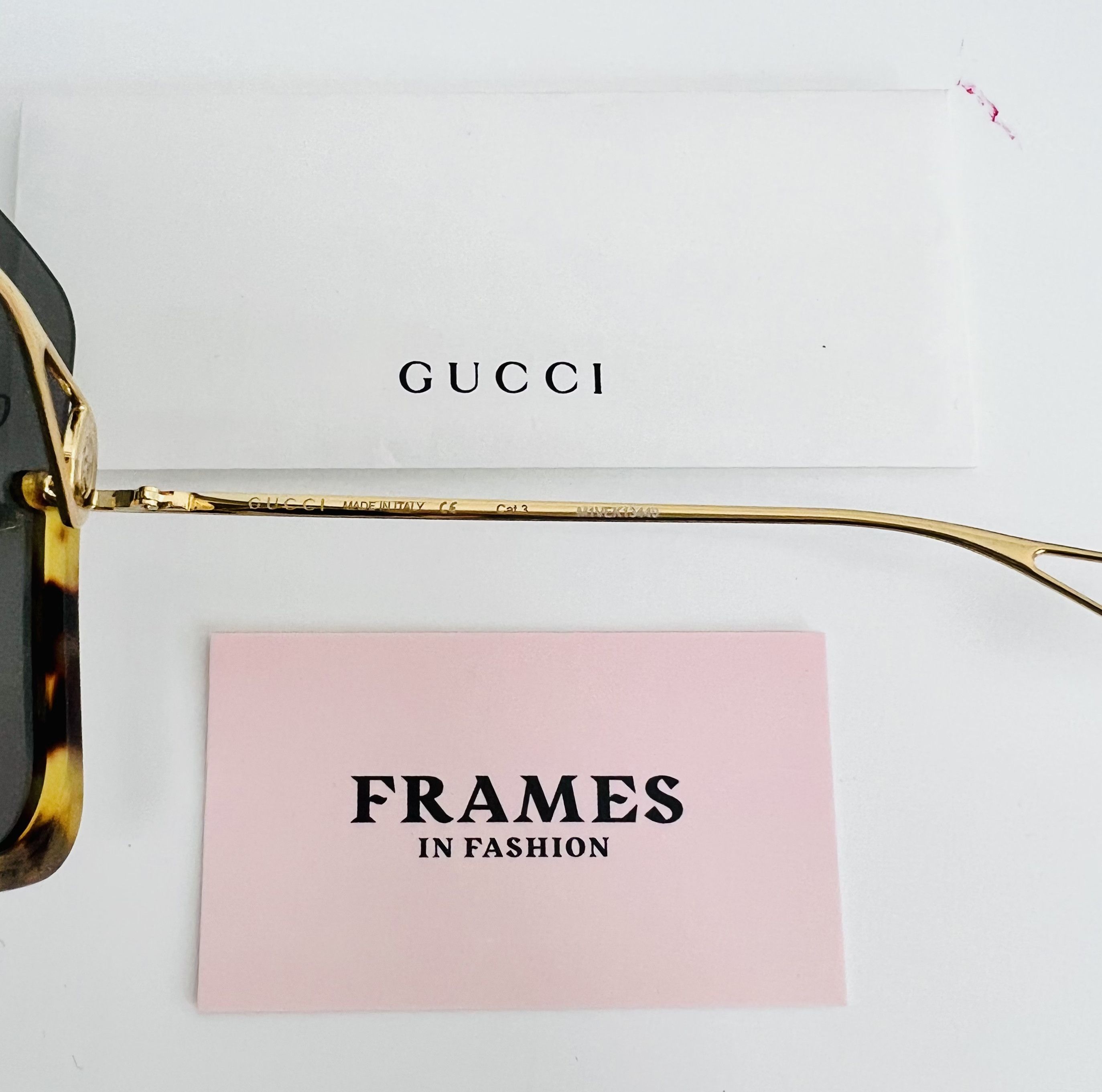 GUCCI STAR 0540 Black Havana Stud Mask Sunglasses GG0540S