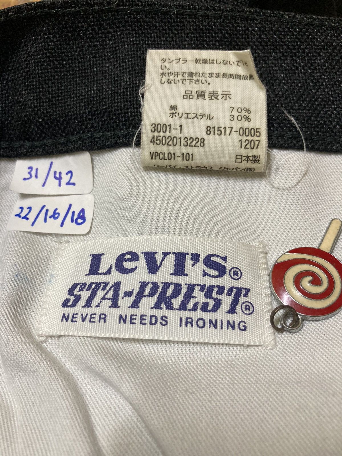 Levi's Vintage Dark Grey Levis Sta-Prest Size US 31 - 9 Thumbnail