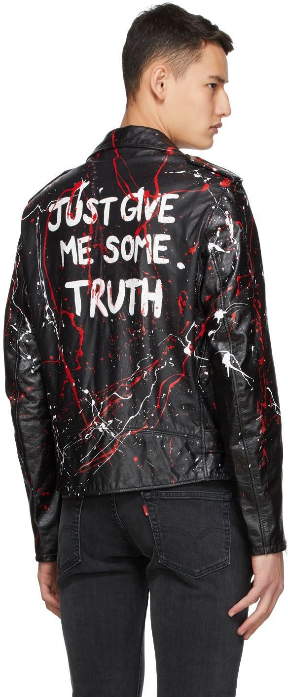 Schott Schott Hand Painted Truth Moto Leather Jacket made in USA Size US L / EU 52-54 / 3 - 6 Thumbnail