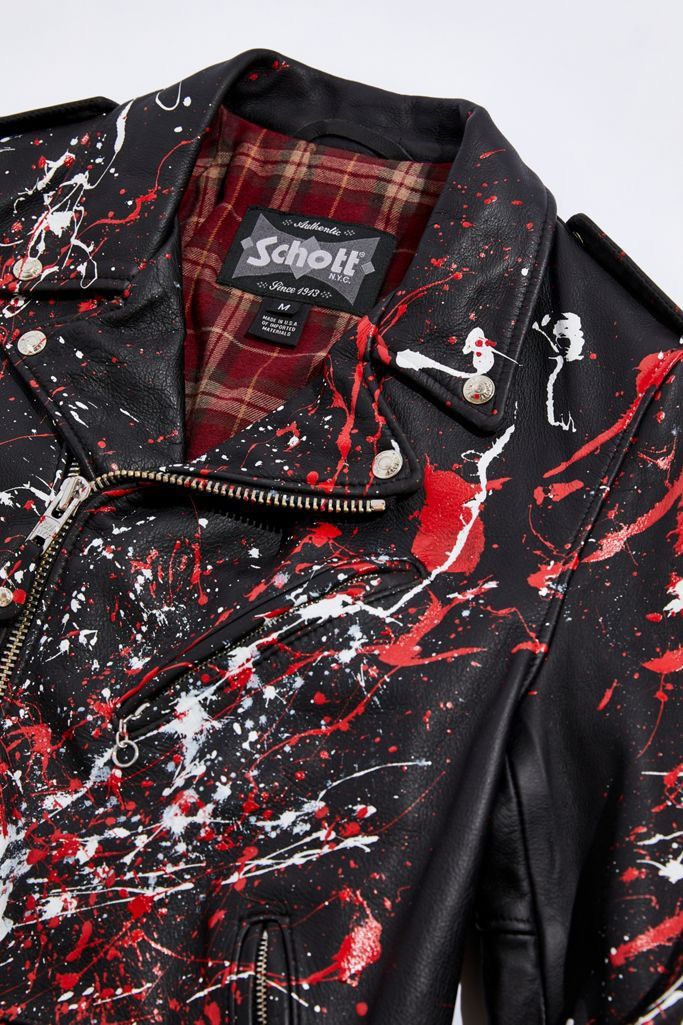 Schott Schott Hand Painted Truth Moto Leather Jacket made in USA Size US L / EU 52-54 / 3 - 3 Thumbnail