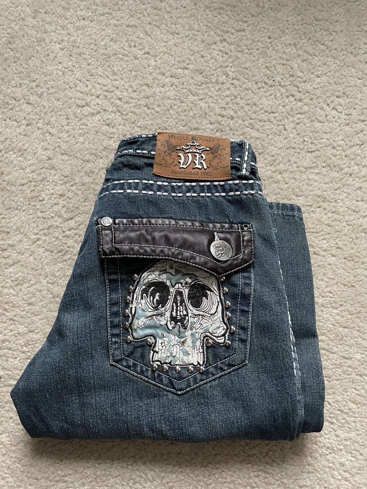 Vintage Vintage Vegas Royalty Skull Jeans | Grailed Vintage Vintage Vegas Royalty Skull Jeans | Grailed