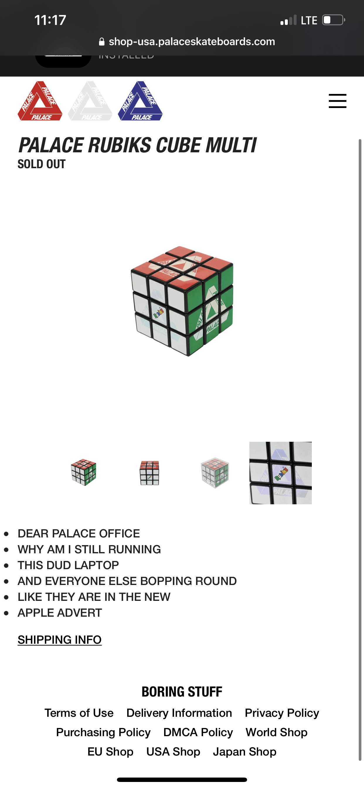 Palace Logo Rubiks 2024 Cube Multi