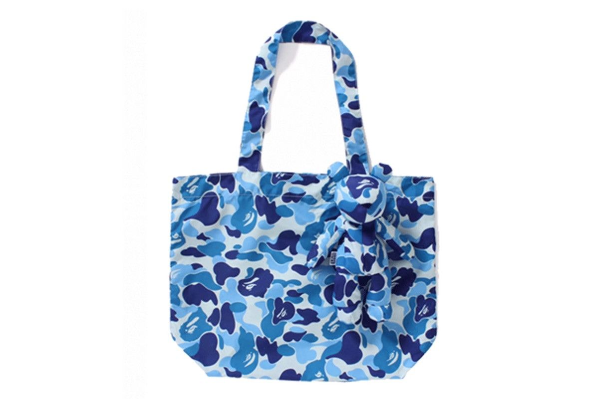 Bape ABC Camo Eco Tote Bear Bag Blue