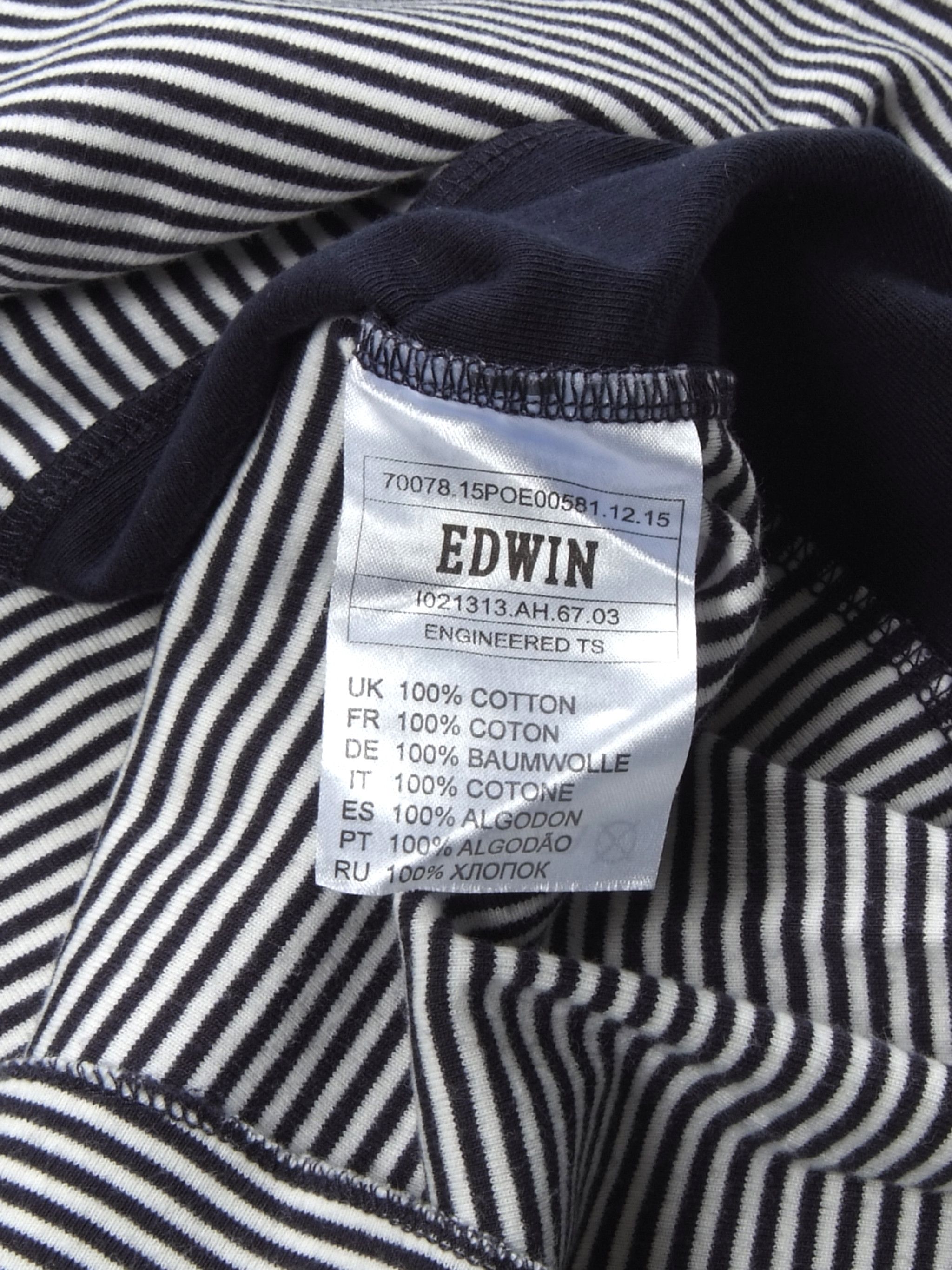Edwin EDWIN Japanese Brand Stripped T-shirt (M) Size US M / EU 48-50 / 2 - 5 Thumbnail