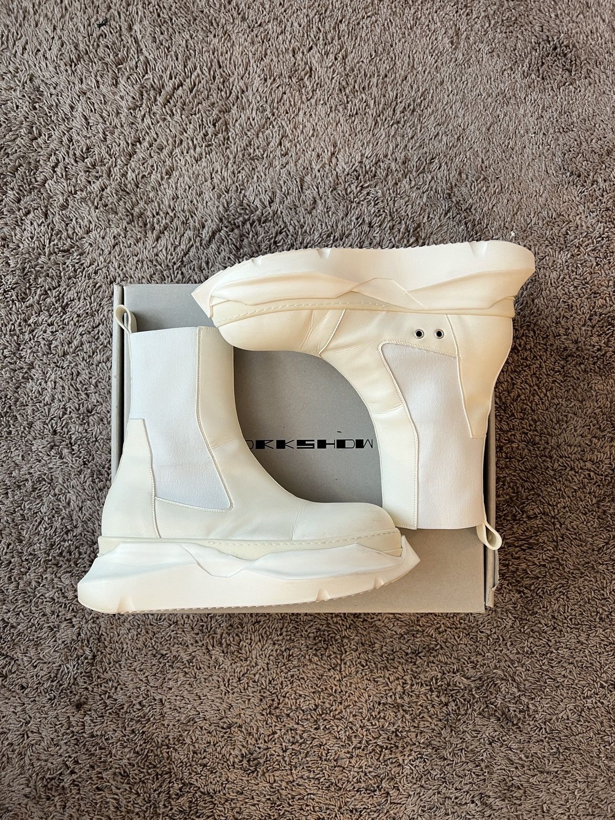 Rick Owens Rick Owens Beetle Abstract white boots Size US 10.5 / EU 43-44 - 1 Thumbnail