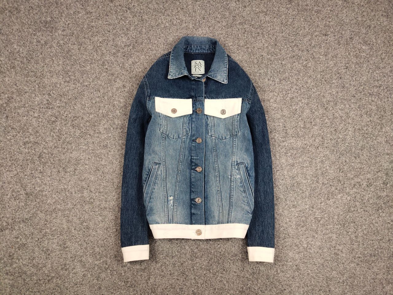 Japanese Brand Zoe Karssen Designer Denim Jeans Blue Pockets Jacket Size US S / EU 44-46 / 1 - 1 Thumbnail