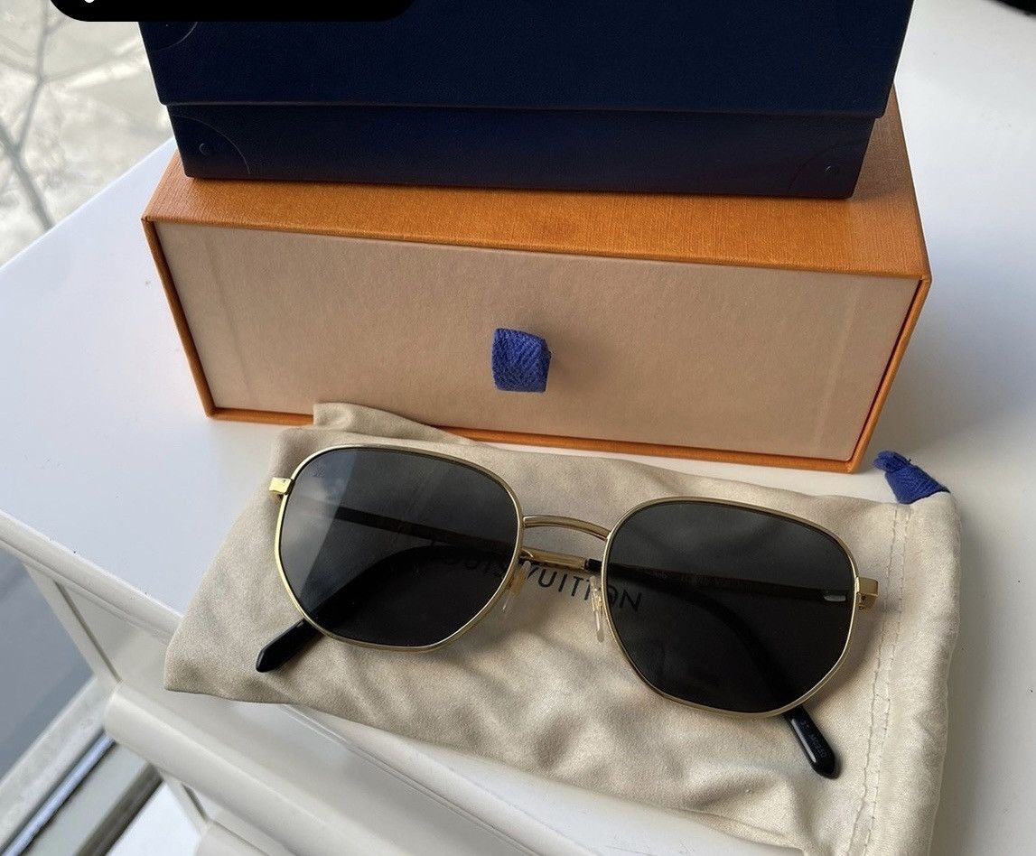LOUIS VUITTON LV Catch Round Sunglasses Z1352W Gold 736149