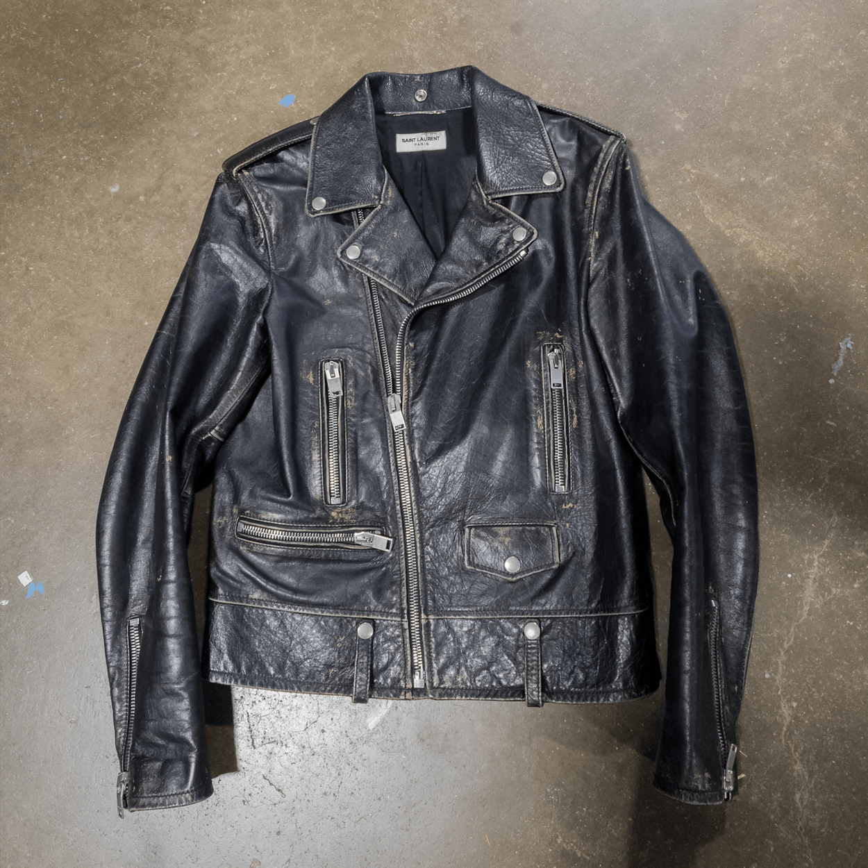 Saint Laurent Paris FW16 L01 Distressed Calf Leather Biker Jacket | Grailed